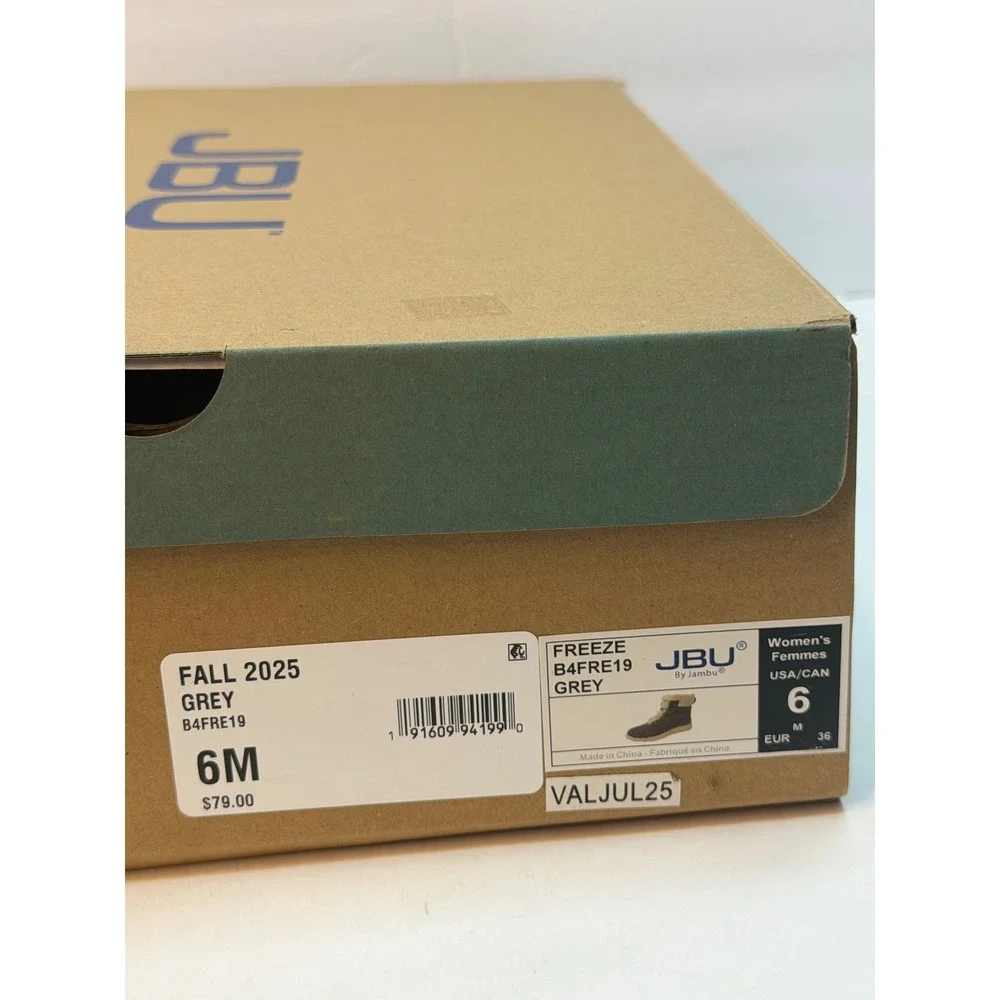 JBU Women's Freeze Round Toe Boots Grey Size 7.5M NWT/BOX